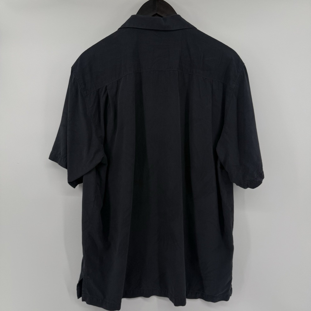 Tommy Bahama Shirt Men's Large Black Rock Star Island Style Hula Girl 100% Silk - Picture 11 of 12